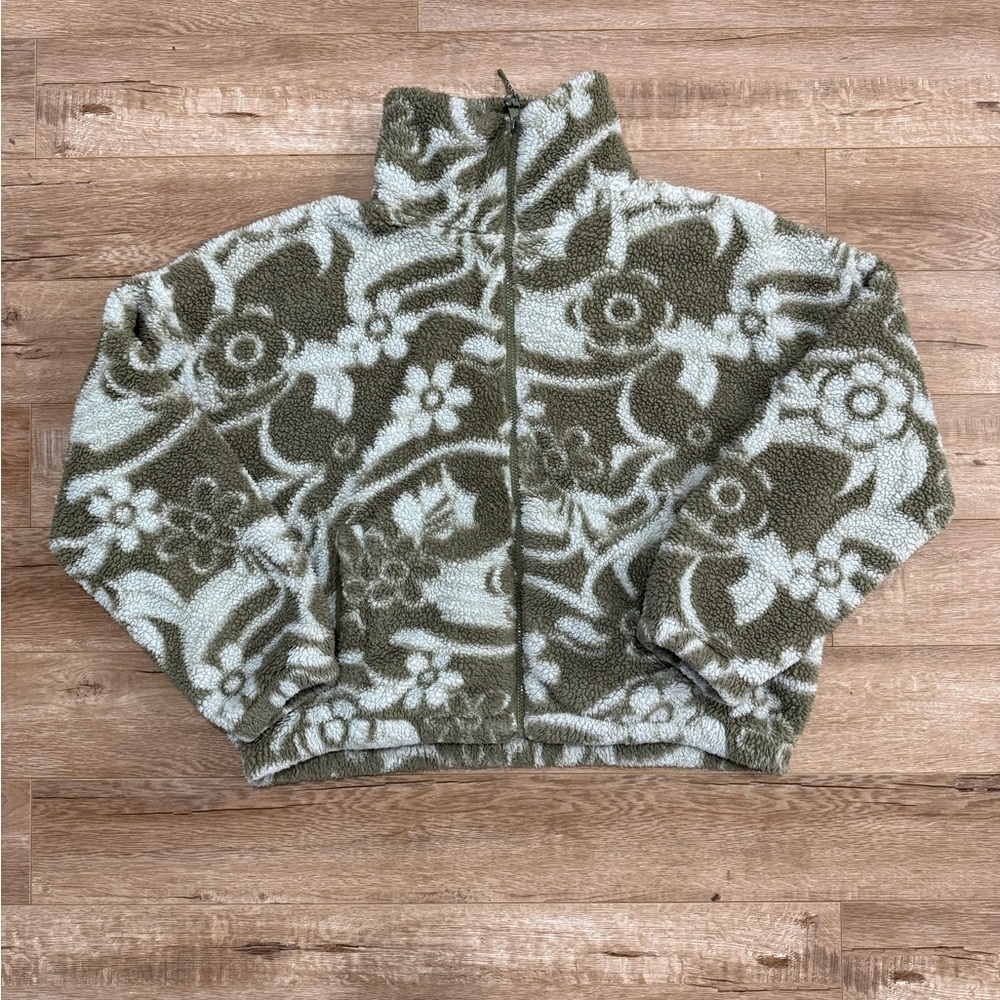 Floral Patterned Fleece Jacket